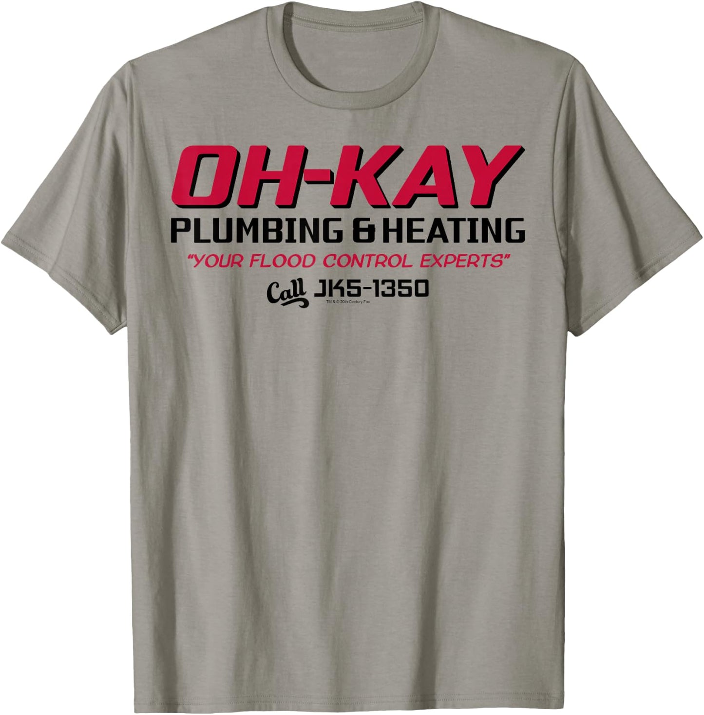 Home Alone Oh-Kay Plumbing & Heating Logo T-Shirt - T-Shirt | Sand