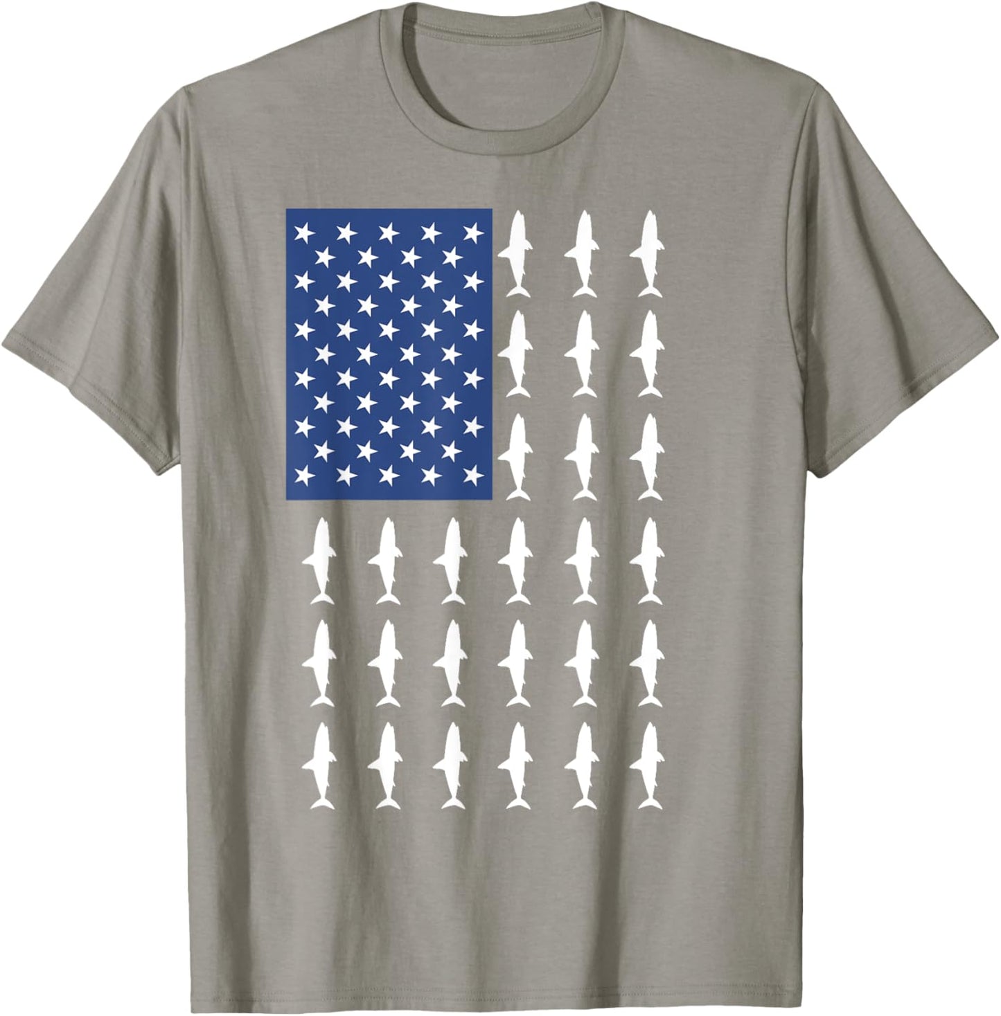 4th of July Shark Shirt - American Flag Shark for Kids T-Shirt - T-Shirt | Sand