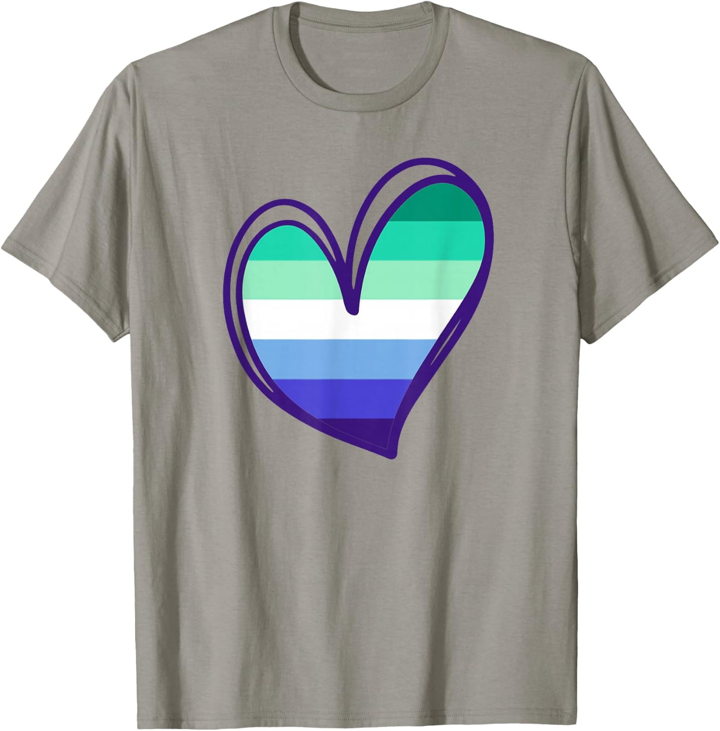MLM Flag With Heart Man Loving Man Gay Vincian MLM Pride T-Shirt - T-Shirt | Sand