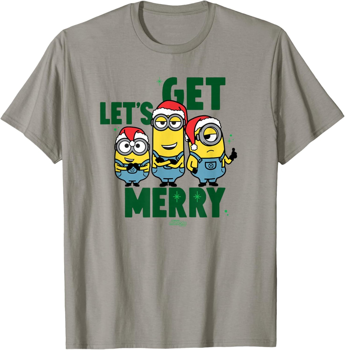 Minions Let’s Get Merry Kevin Stuart Bob T-Shirt - T-Shirt | Sand