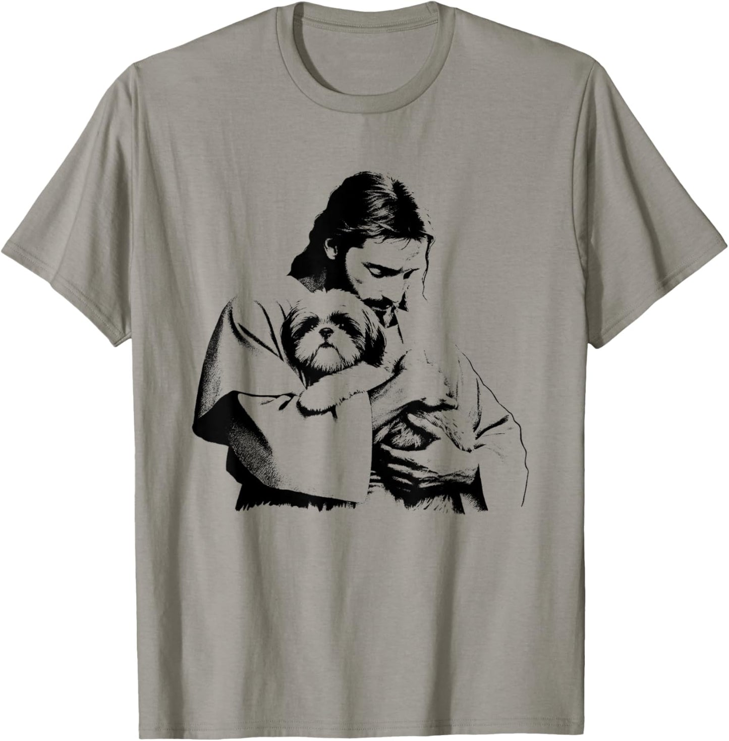 Jesus Shih Tzu Dog - Funny Christian Religious Dog Lover Women Girls Kids T-Shirt - T-Shirt | Sand