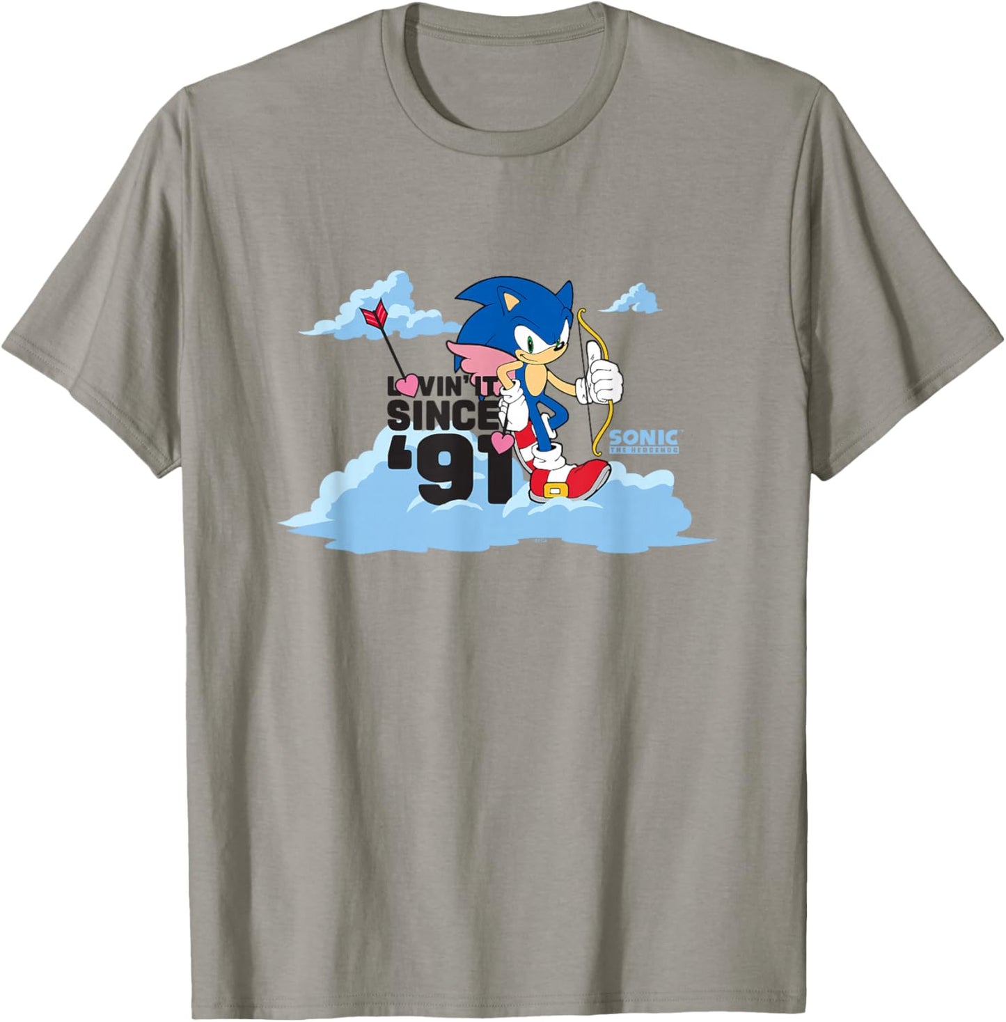 Sonic The Hedgehog Valentine's Day Lovin' It Since 91 Poster T-Shirt - T-Shirt | Sand