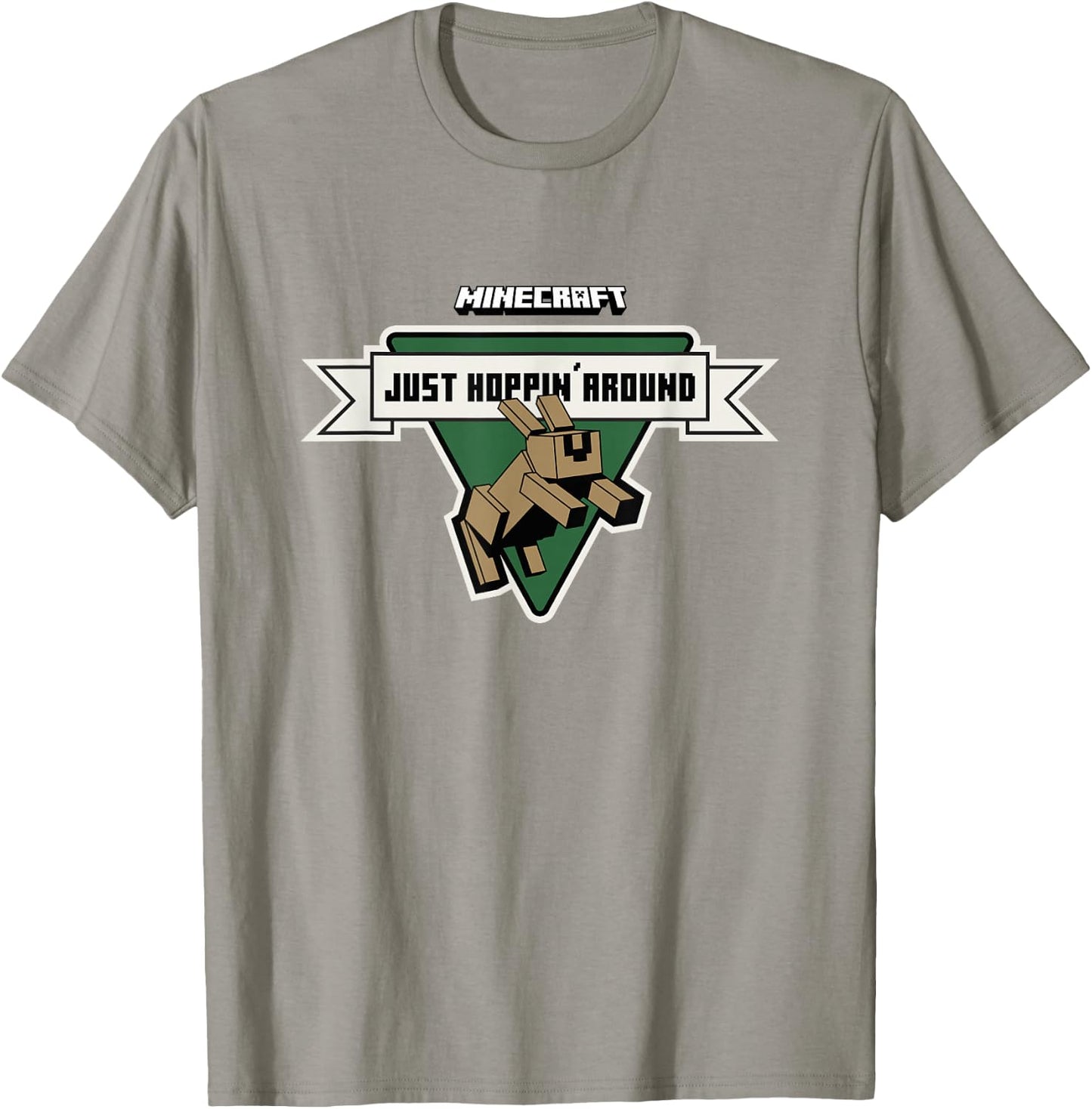 Minecraft Just Hoppin' Around Cute Bunny Logo T-Shirt - T-Shirt | Sand
