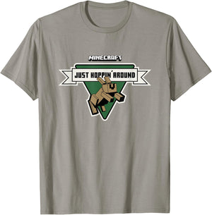 Minecraft Just Hoppin' Around Cute Bunny Logo T-Shirt - T-Shirt | Sand