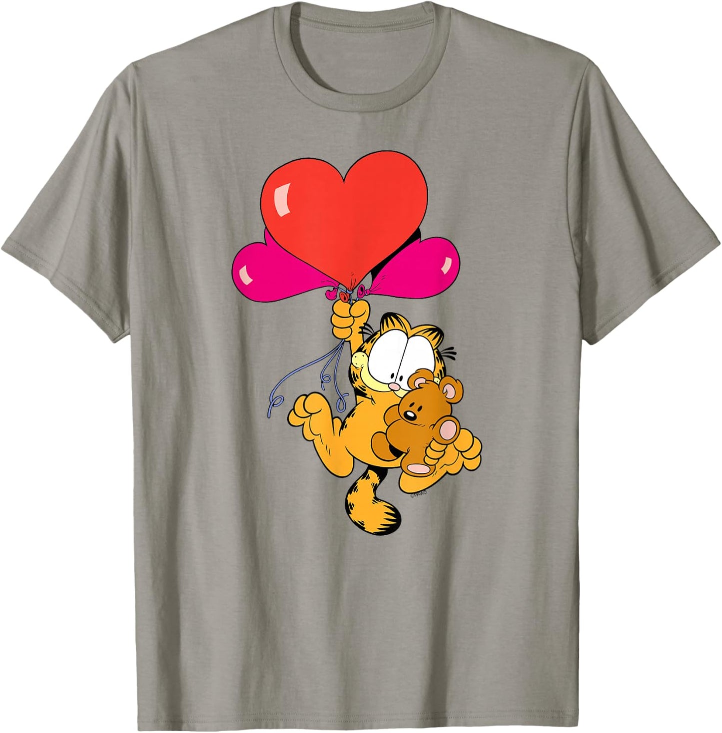 Garfield Heart Balloons with Pooky Valentine's Day Cat T-Shirt - T-Shirt | Sand