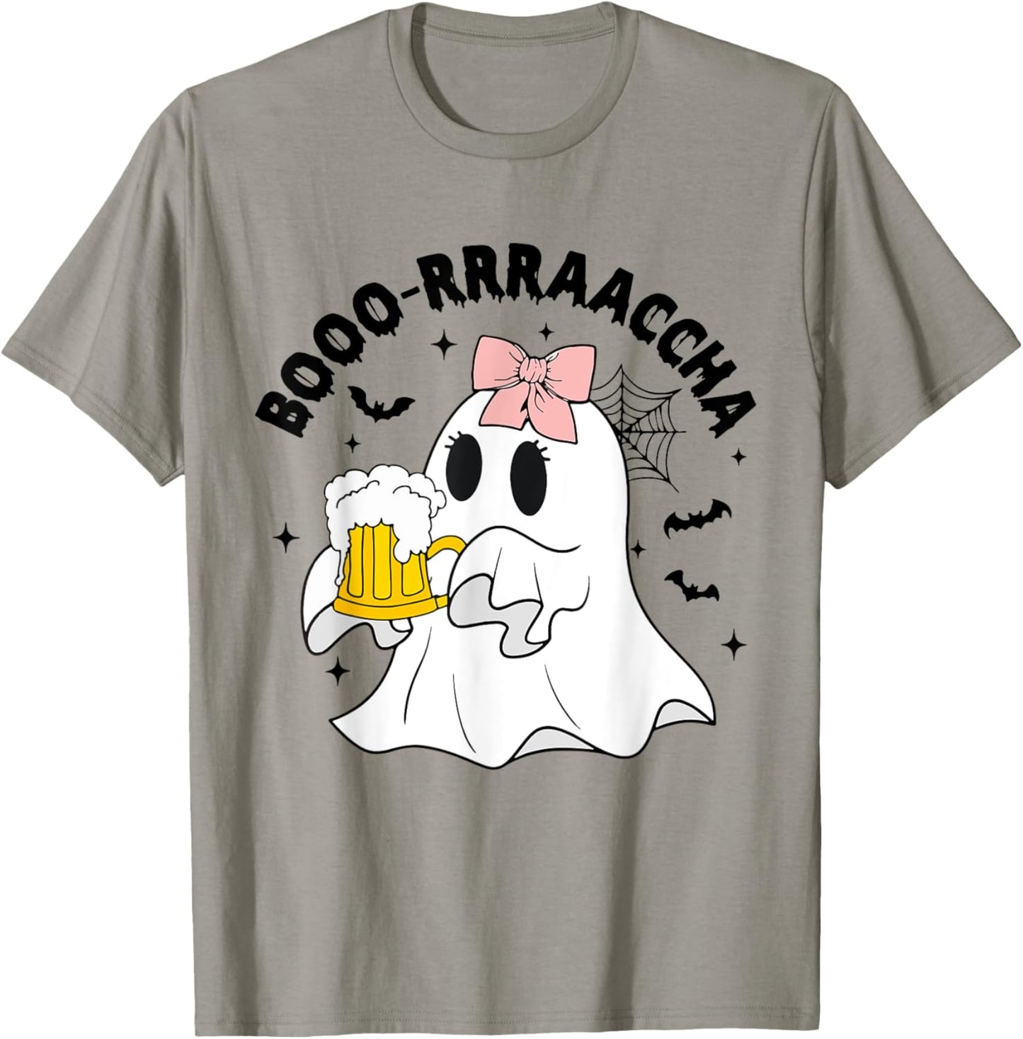 Boo-racha Funny Halloween Ghost Beer Design Borracha Funny T-Shirt - T-Shirt | Sand