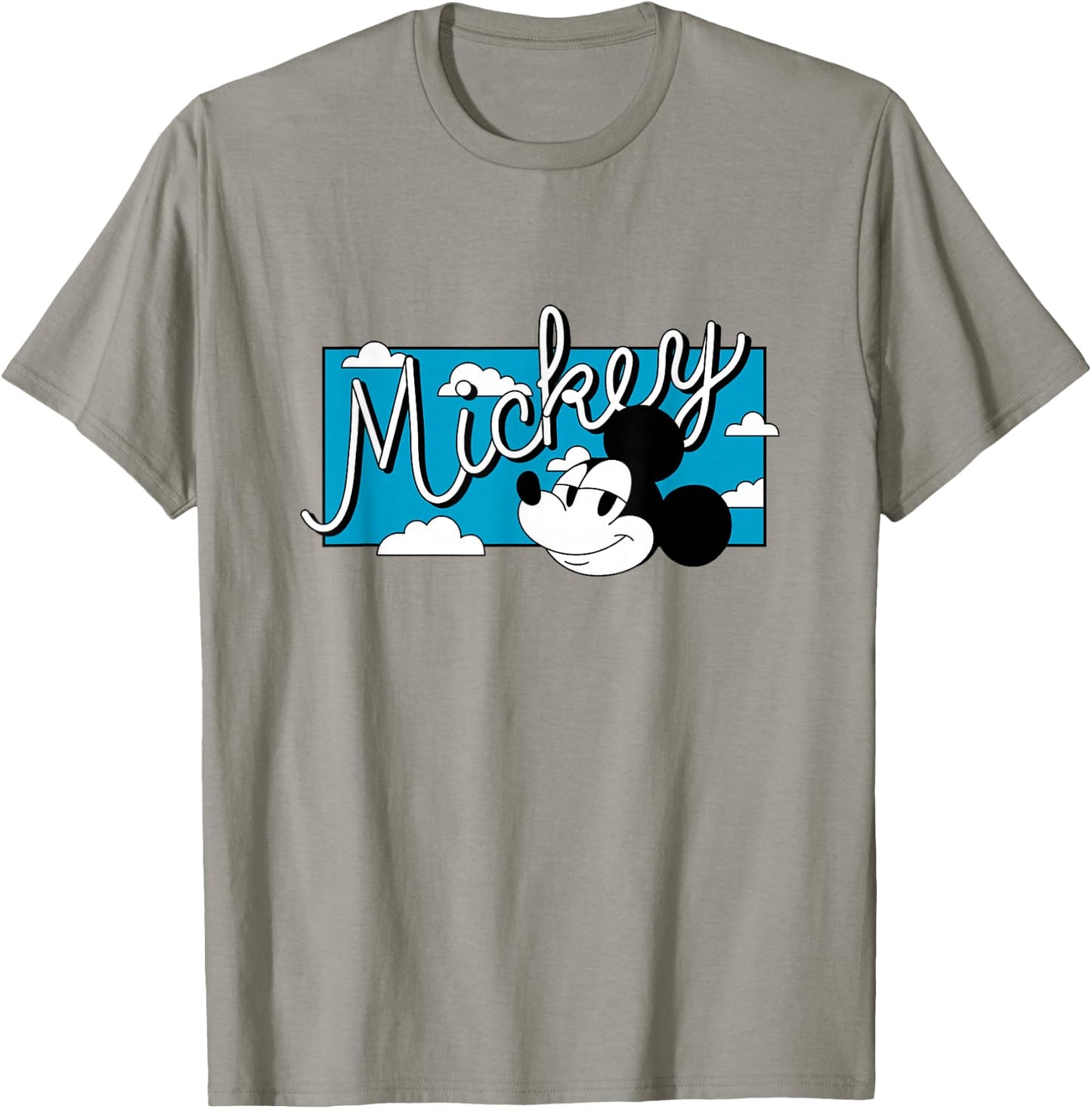 Disney Mickey And Friends Retro Mickey Head Big Chest Logo T-Shirt - T-Shirt | Sand