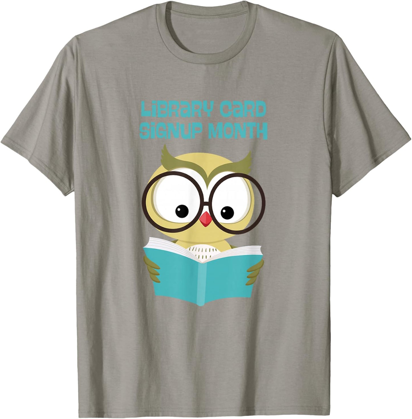 September Library Card Sign Up Month Reading Owl T-Shirt - T-Shirt | Sand