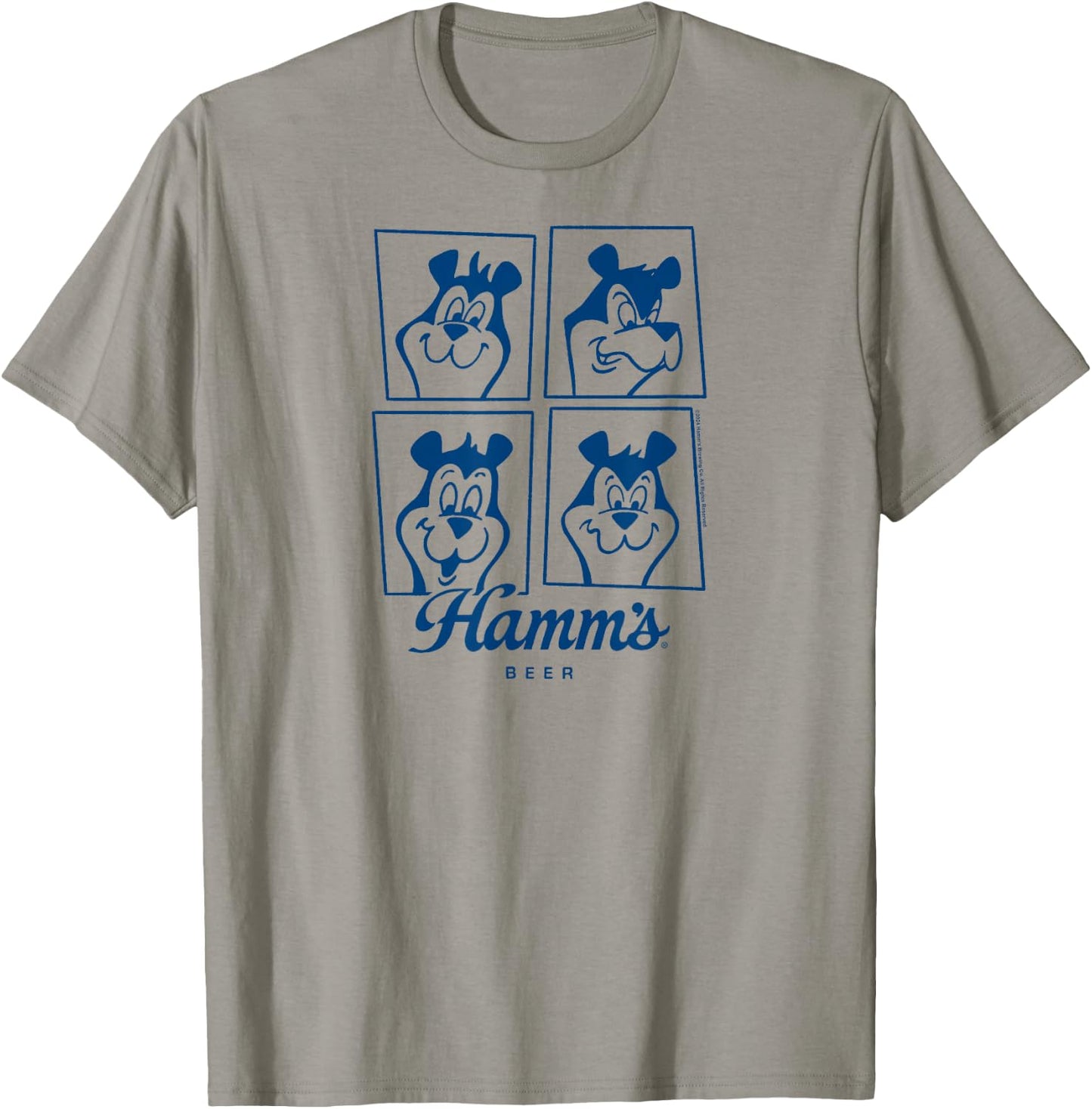 Hamm's - Beer Bear Cartoon Mascot Sascha Face Grid T-Shirt - T-Shirt | Sand