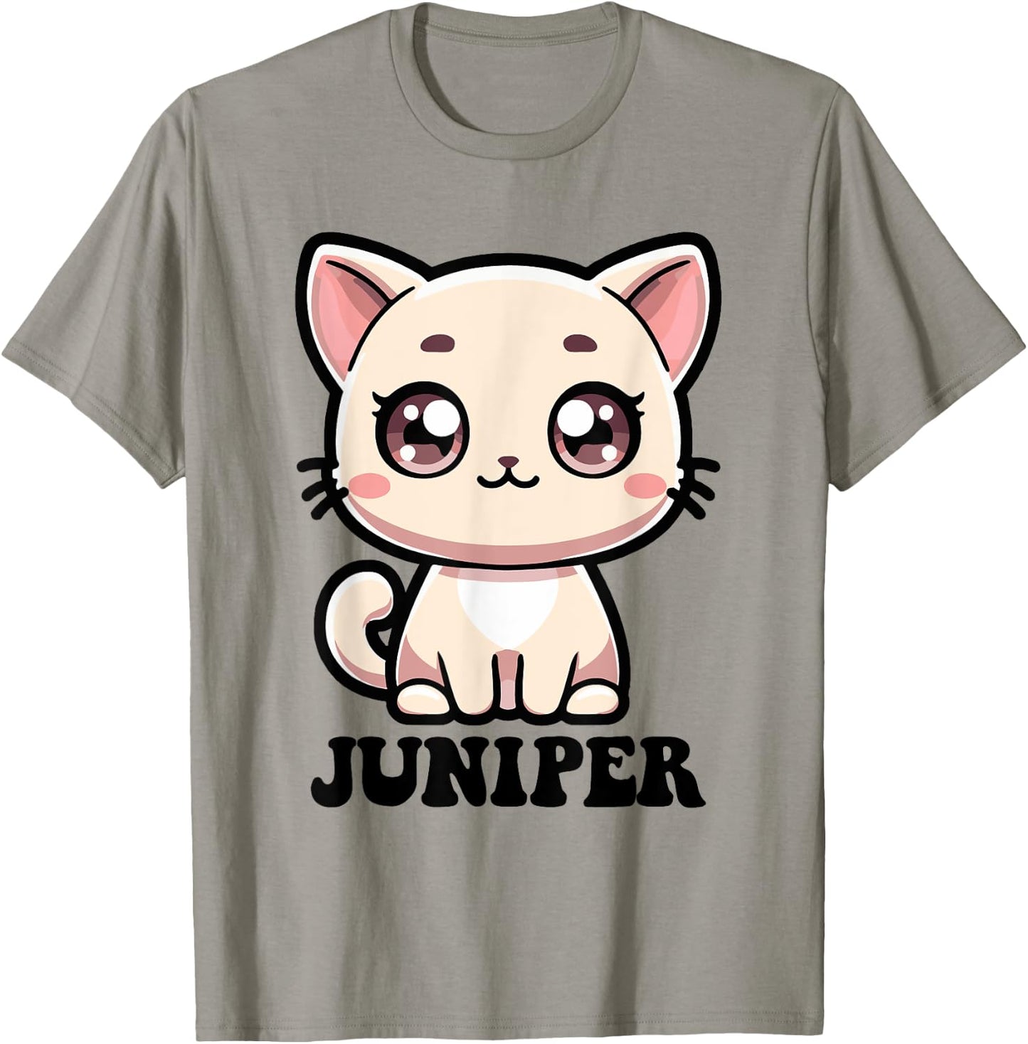 Juniper Cute Kitty Cat Design for Girls Name Juniper T-Shirt - T-Shirt | Sand