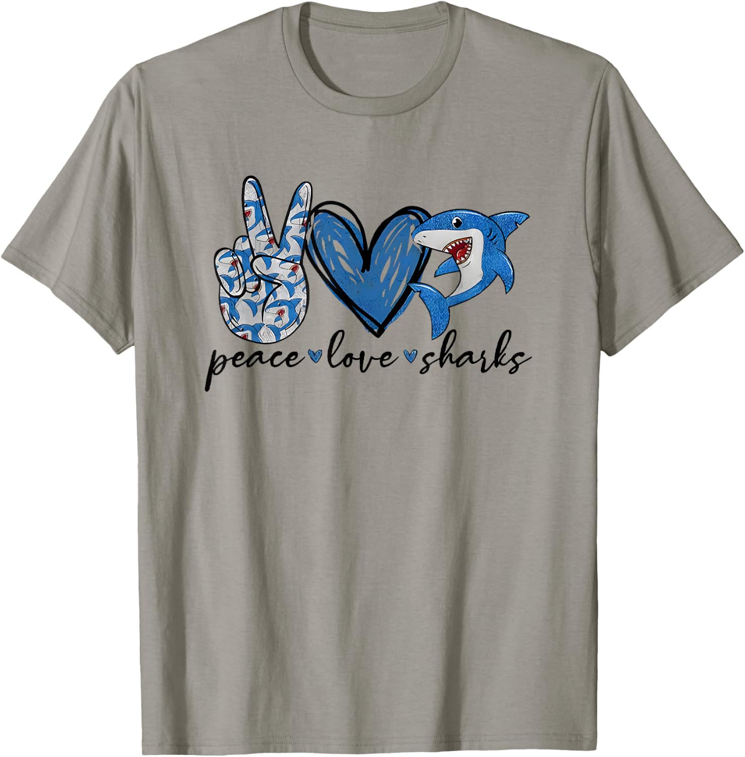 Peace Love Shark T-Shirt - T-Shirt | Sand