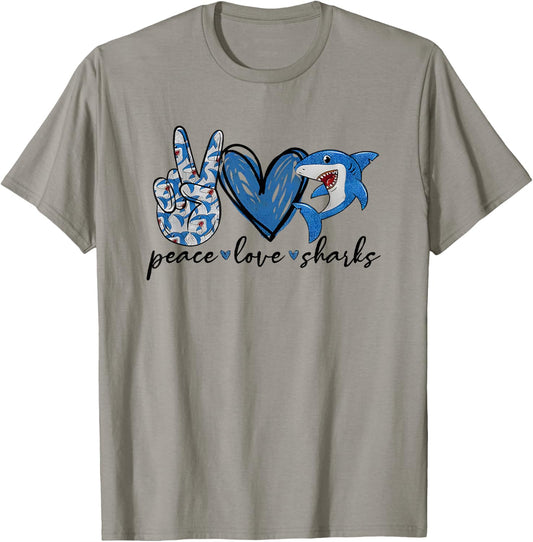 Peace Love Shark T-Shirt - T-Shirt | Sand
