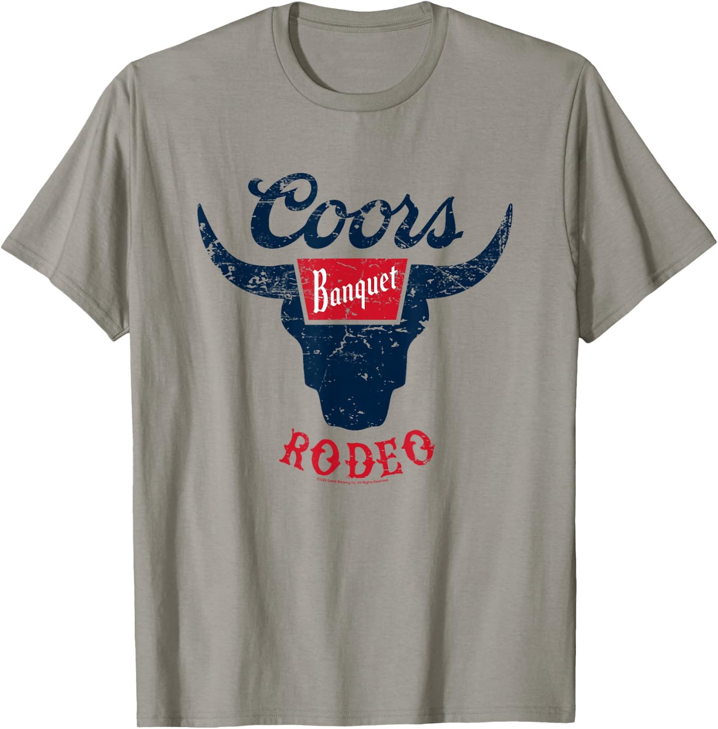 Coors Banquet Rodeo Distressed Bull Horns Badge T-Shirt - T-Shirt | Sand