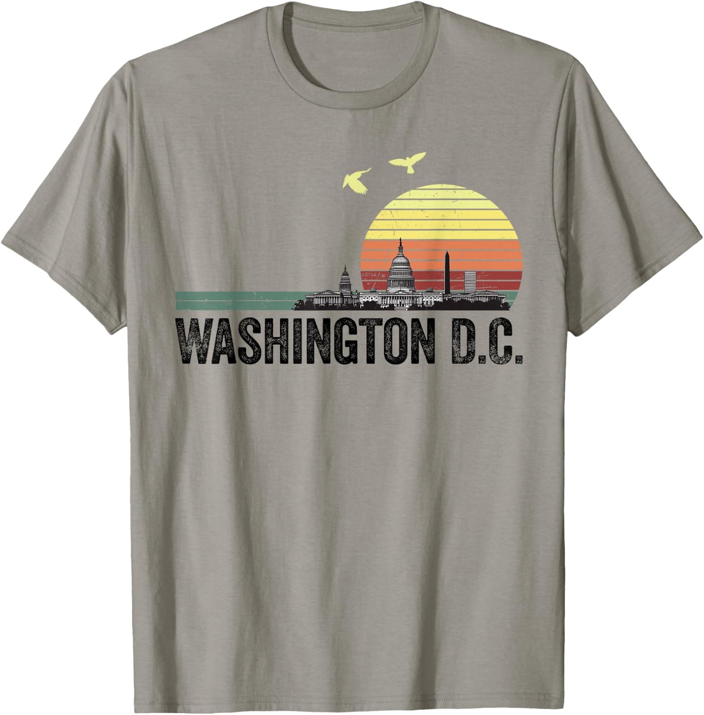 Washington DC Souvenir Capitol Hill Skyline Monuments T-Shirt - T-Shirt | Sand