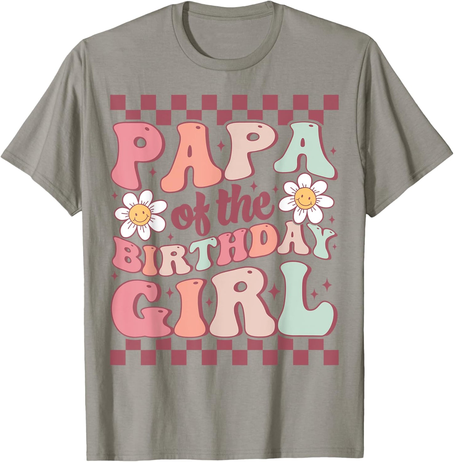 Papa of The Birthday Girl Retro Family Groovy Birthday Party T-Shirt - T-Shirt | Sand