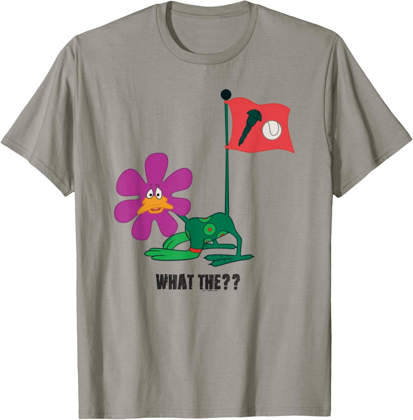 Looney Tunes Daffy Duck Screwball Flower T-Shirt - T-Shirt | Sand