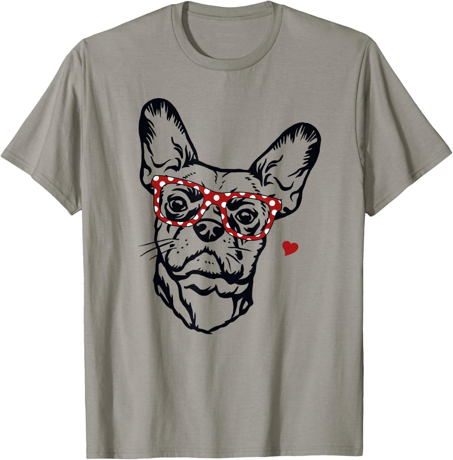 Cute Funny French Bulldog Wearing Glasses Mom Dog Mama Owner T-Shirt - T-Shirt | Sand