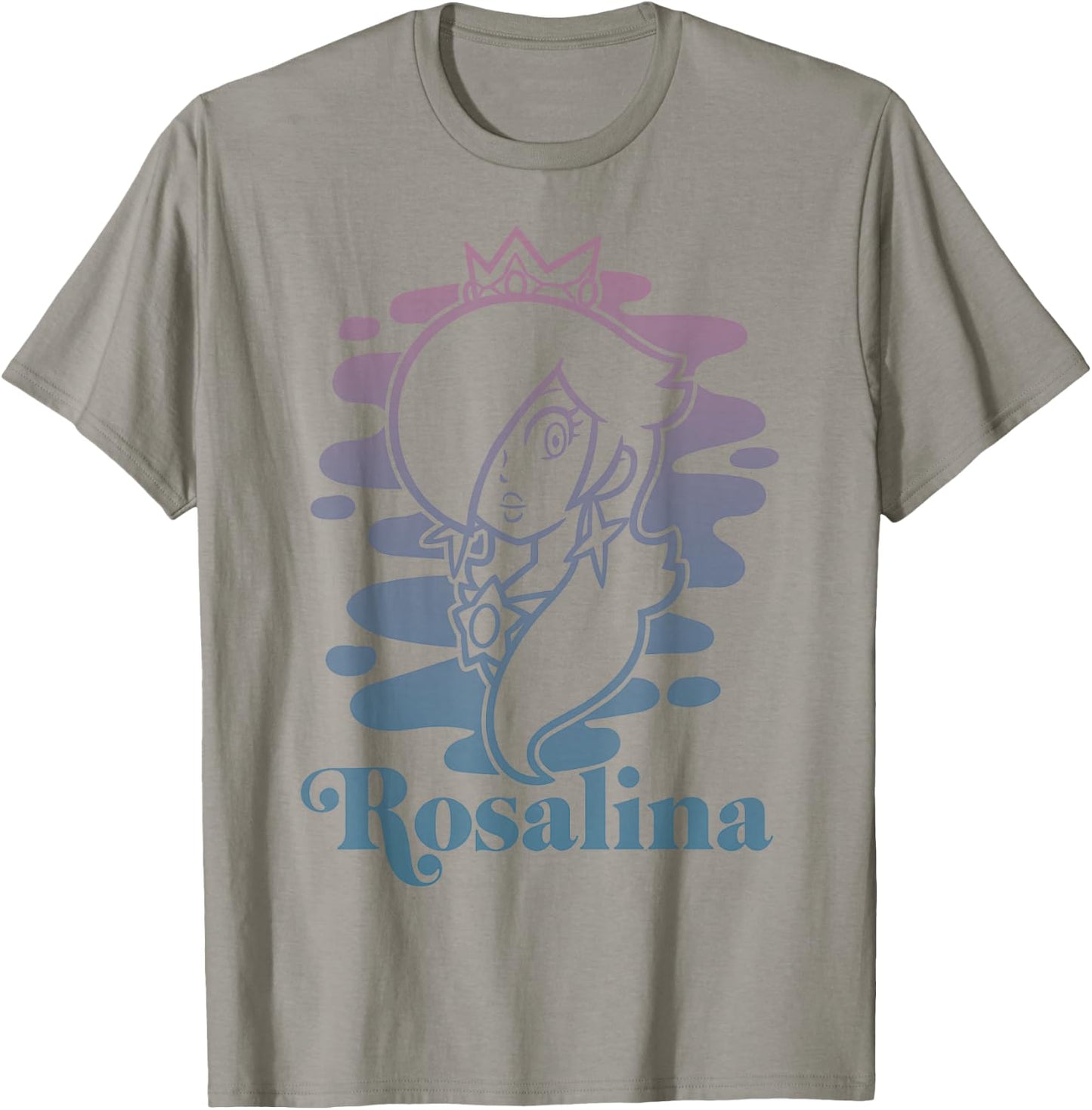 Super Mario Rosalina Gradient Outline Portrait T-Shirt - T-Shirt | Sand