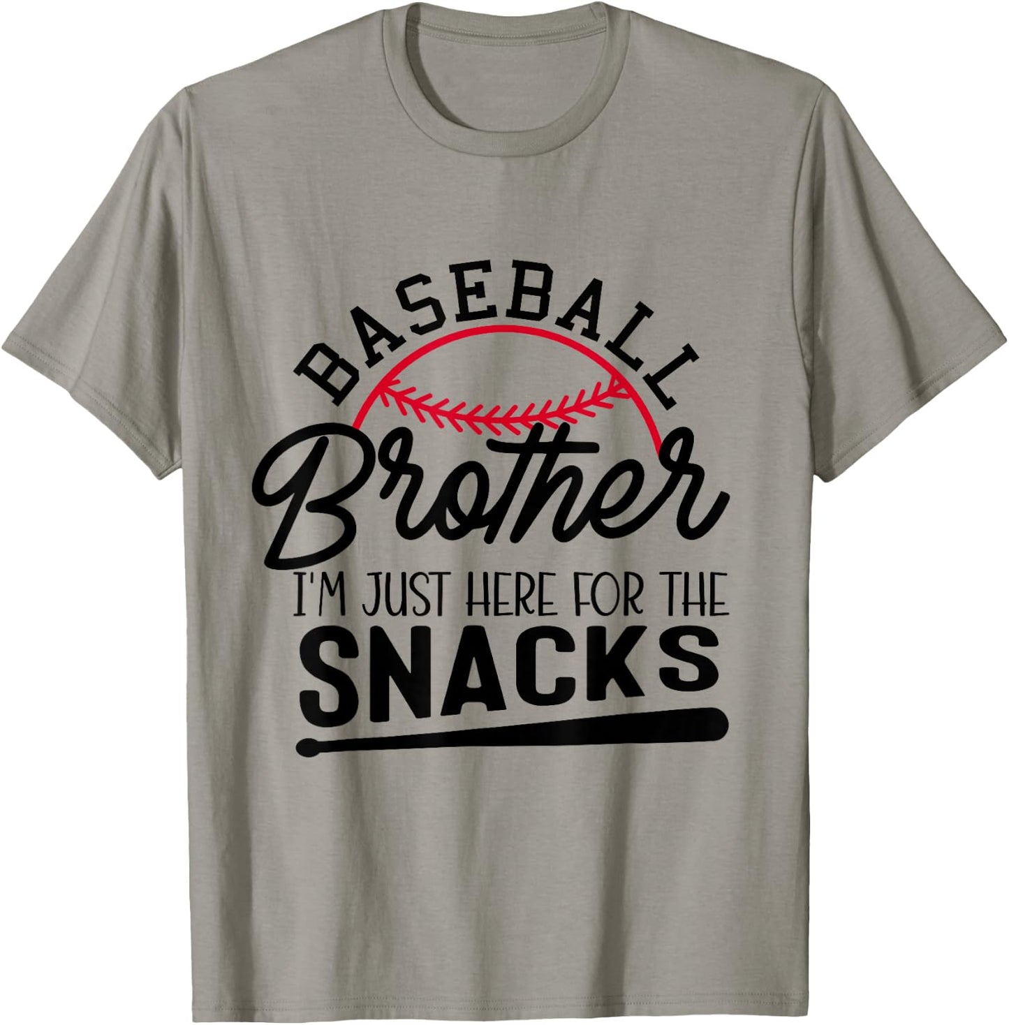 Baseball Brother I'm Just Here for the Snacks Funny Baseball T-Shirt - T-Shirt | Sand