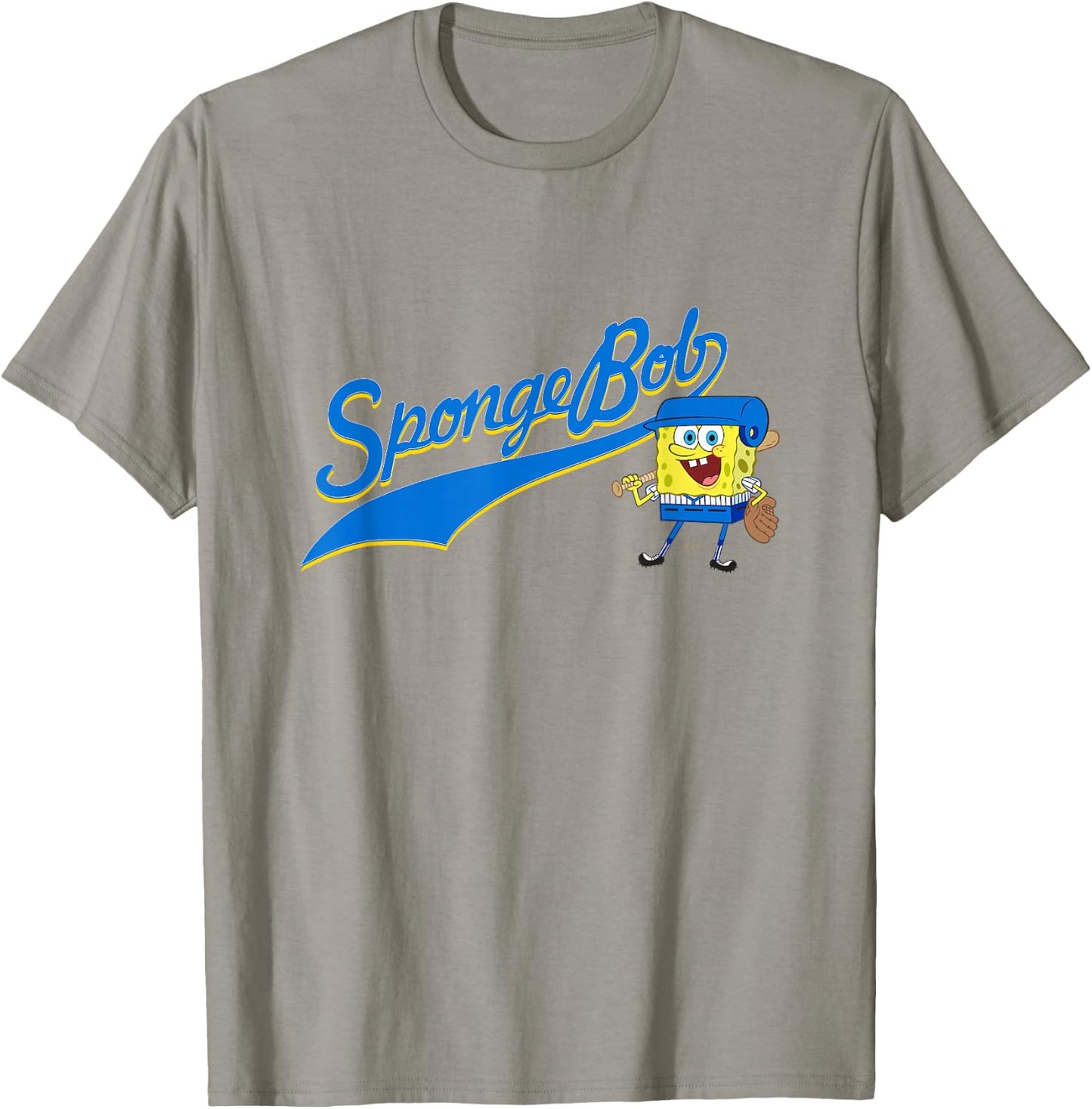 SpongeBob SquarePants Playing Baseball Sports T-Shirt - T-Shirt | Sand