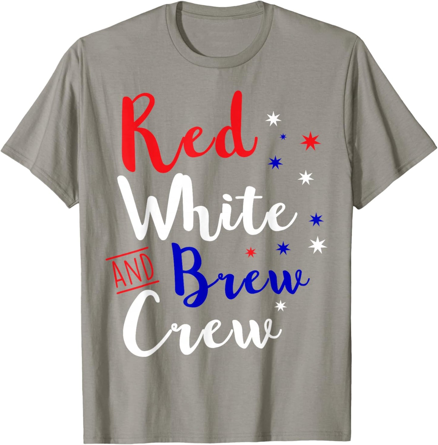Funny Red White And Brew Crew 4th July Party T Shirt T-Shirt - T-Shirt | Sand