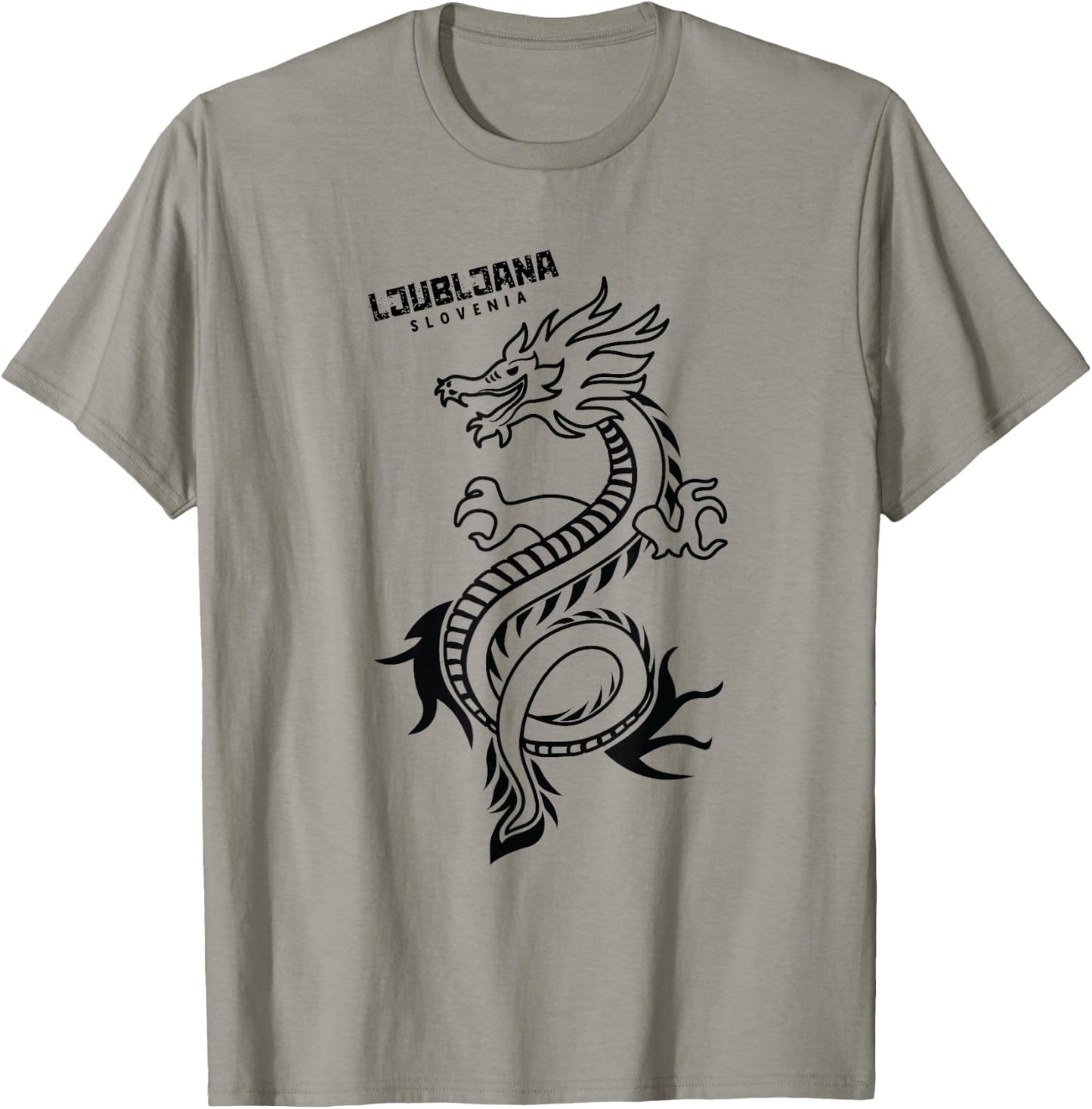 Ljubljana Slovenia City of Dragons Hand Drawn Dragon T-Shirt - T-Shirt | Sand