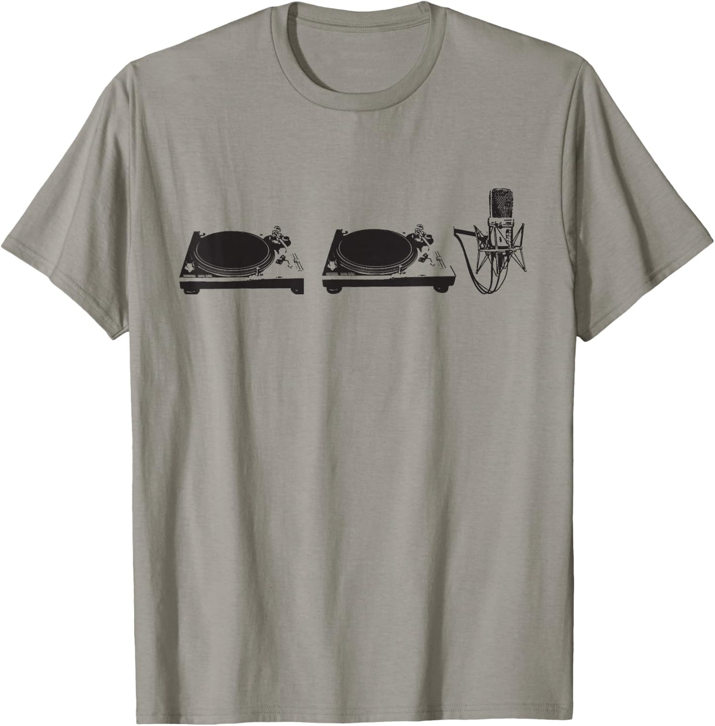 Two Turn Tables And A Microphone Old School Hip-Hop Rap T-Shirt - T-Shirt | Sand