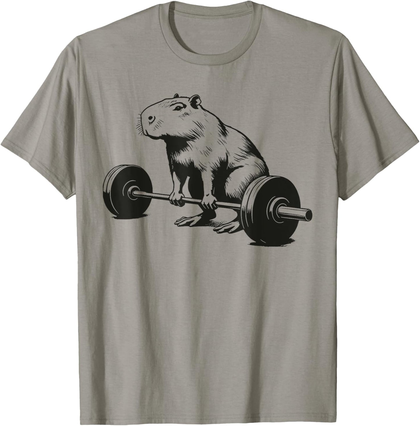 Bodybuilding Gifts Capybara Weightlifting Funny Workout Deadlift Fitness Gym , Small, Grey T-Shirt - T-Shirt | Sand