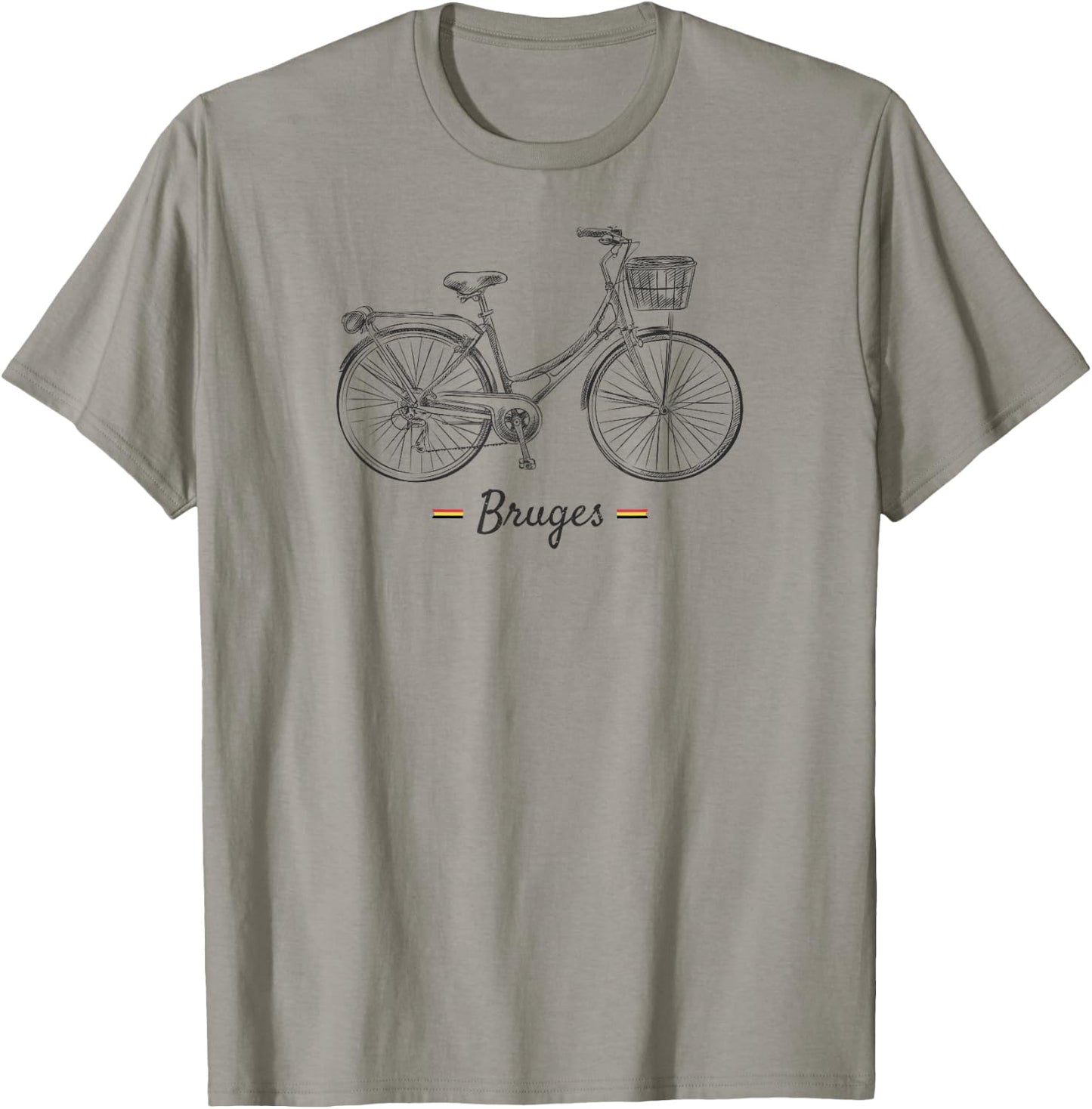 Vintage Bicycle Bruges Belgium | Bike Lover T-Shirt - T-Shirt | Sand