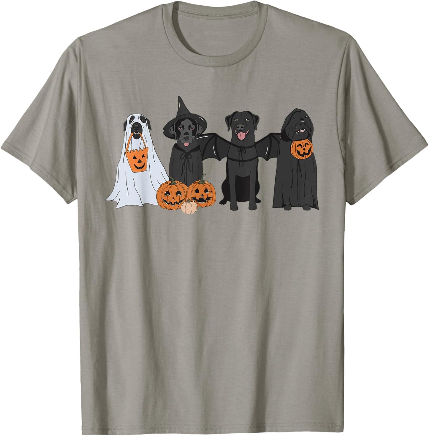 Cute Black Labrador Dog Halloween Pumpkin Labrador Dog Mom Men Women T-Shirt - T-Shirt | Sand