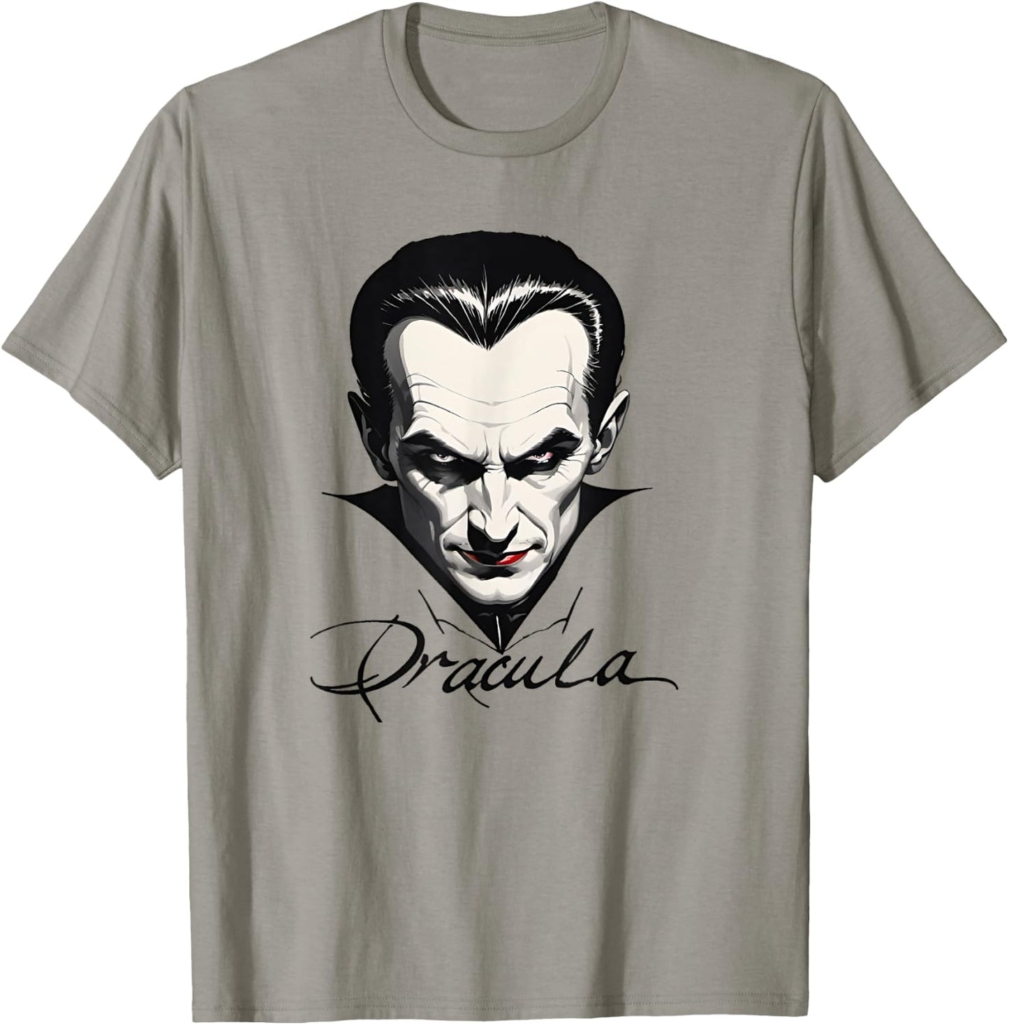 Bram Stoker Vampire Novel Character Dracula Portrait and Signature T-Shirt - T-Shirt | Sand