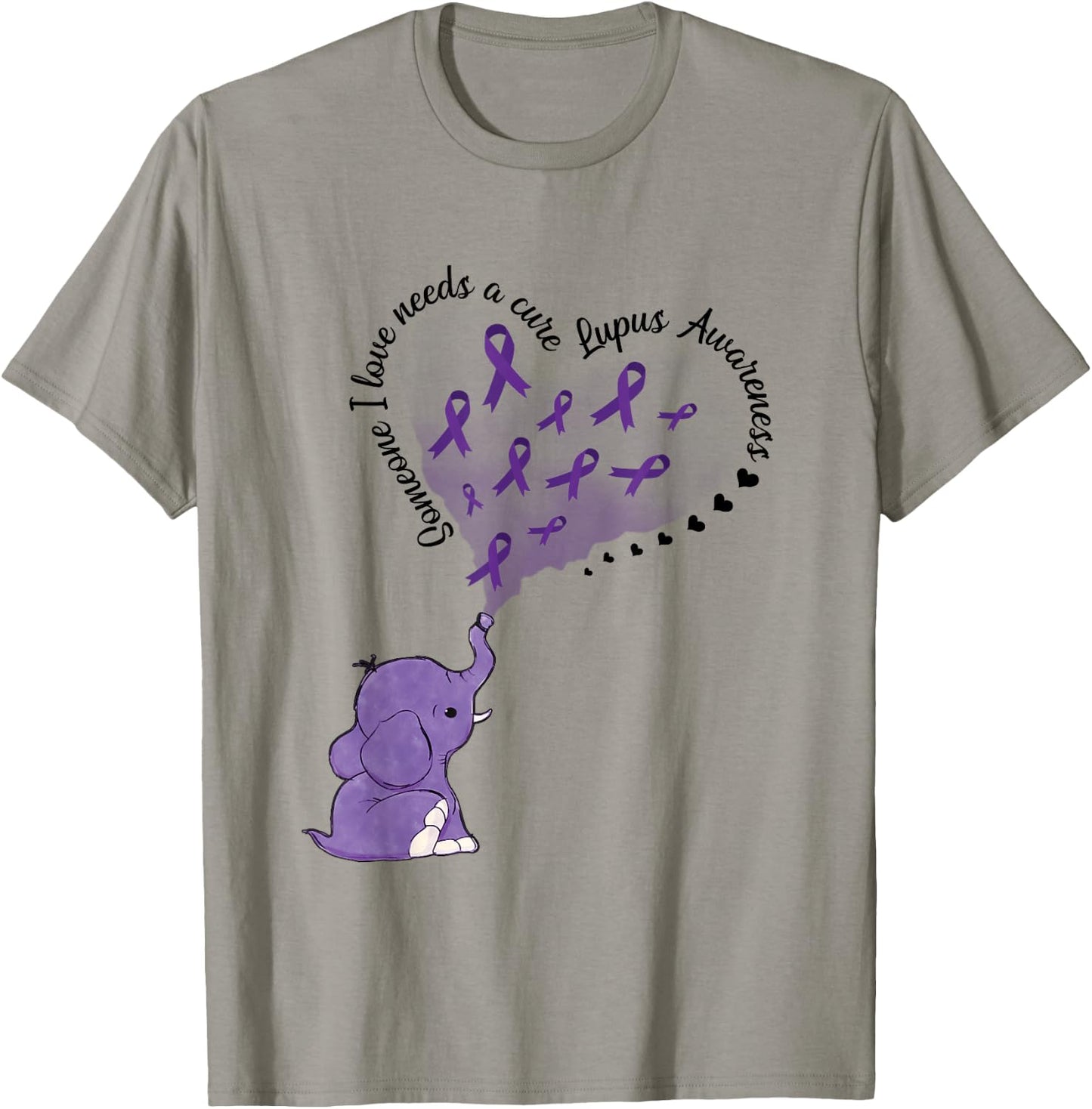 Elephant Someone I Love Needs A Cure Lupus Awareness T-Shirt - T-Shirt | Sand