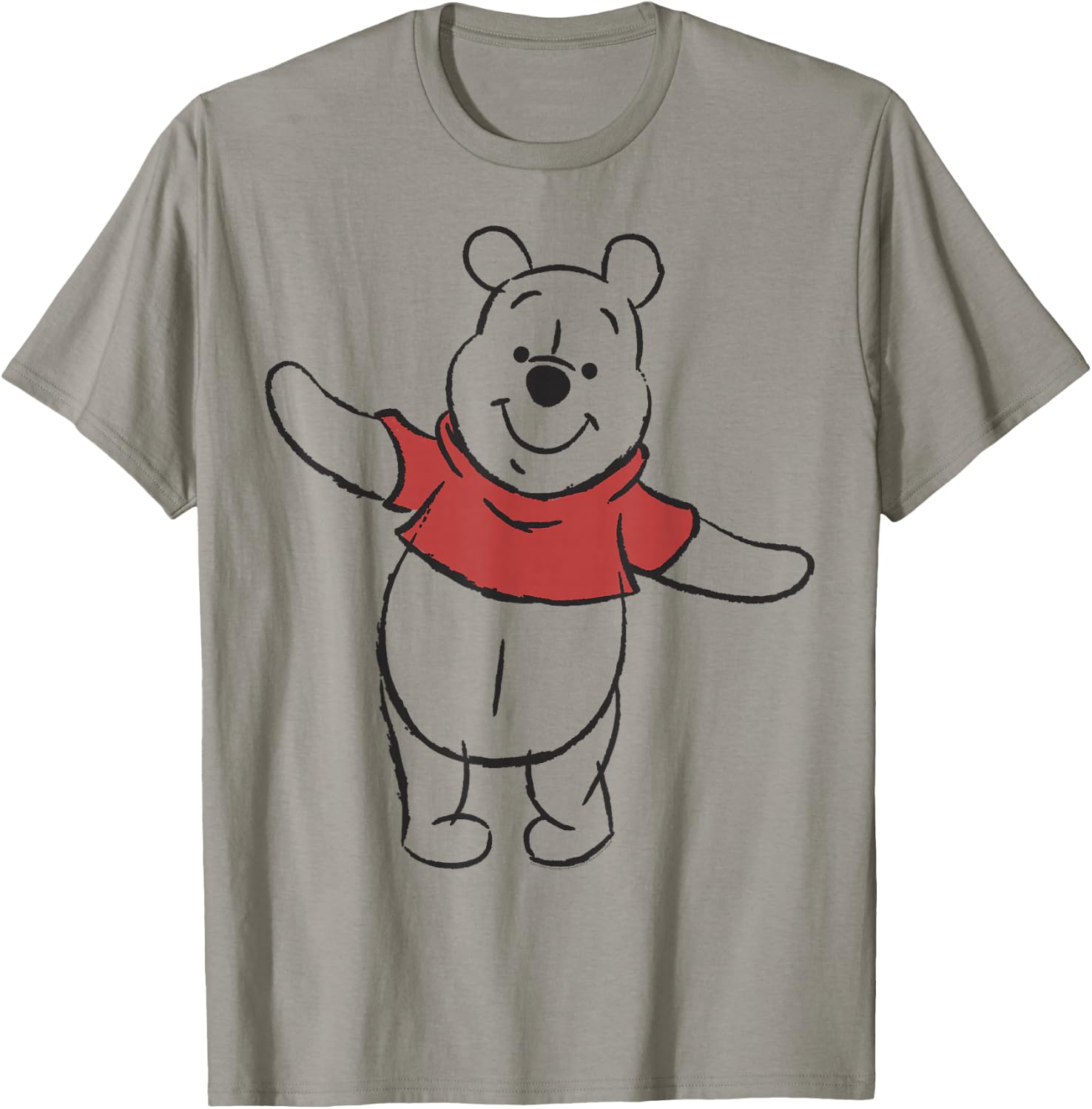 Disney Winnie The Pooh Simple Outline Sketch T-Shirt - T-Shirt | Sand