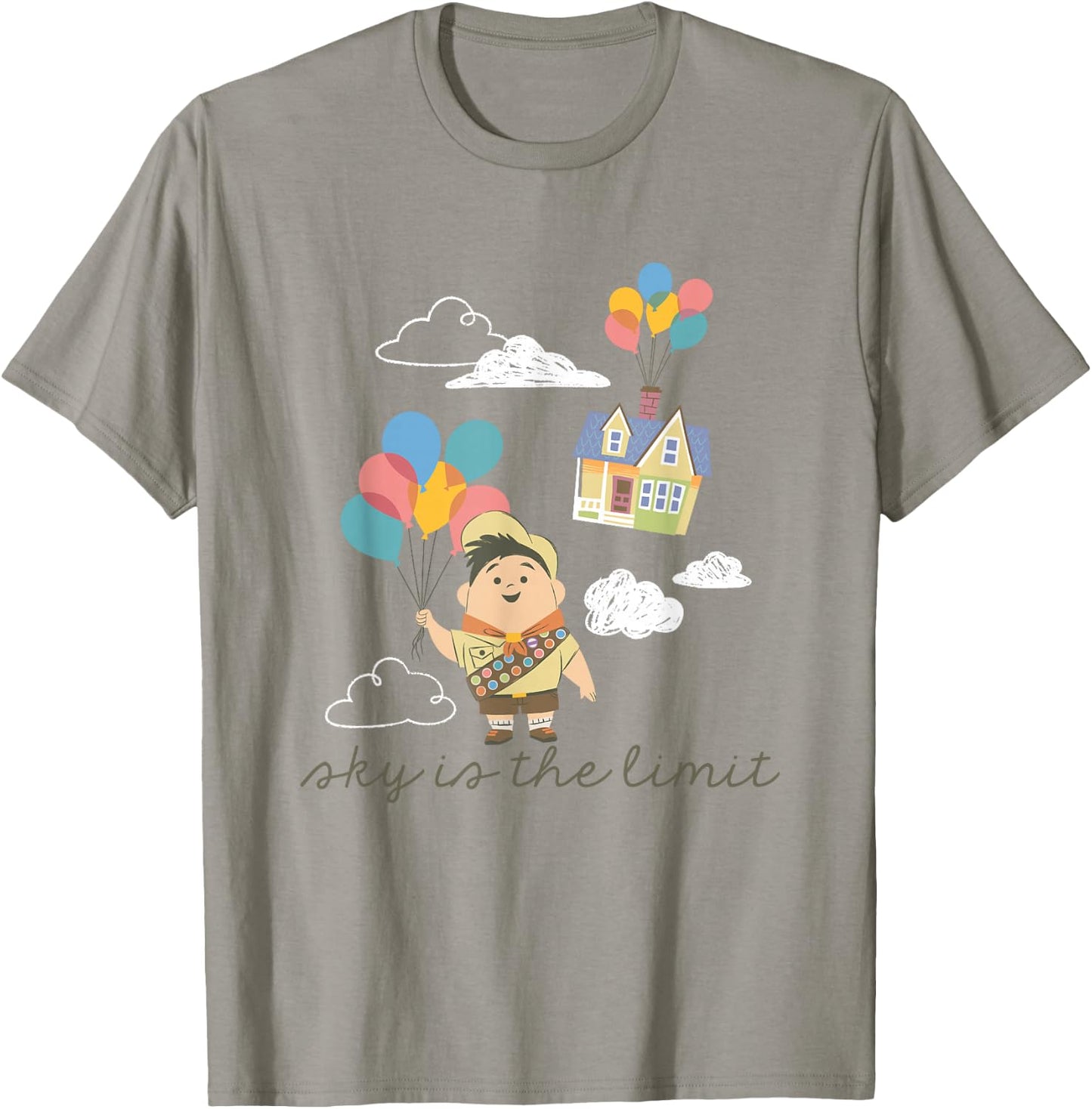 Disney Pixar Up Cute Russell Sky Is The Limit Big Chest Logo T-Shirt - T-Shirt | Sand