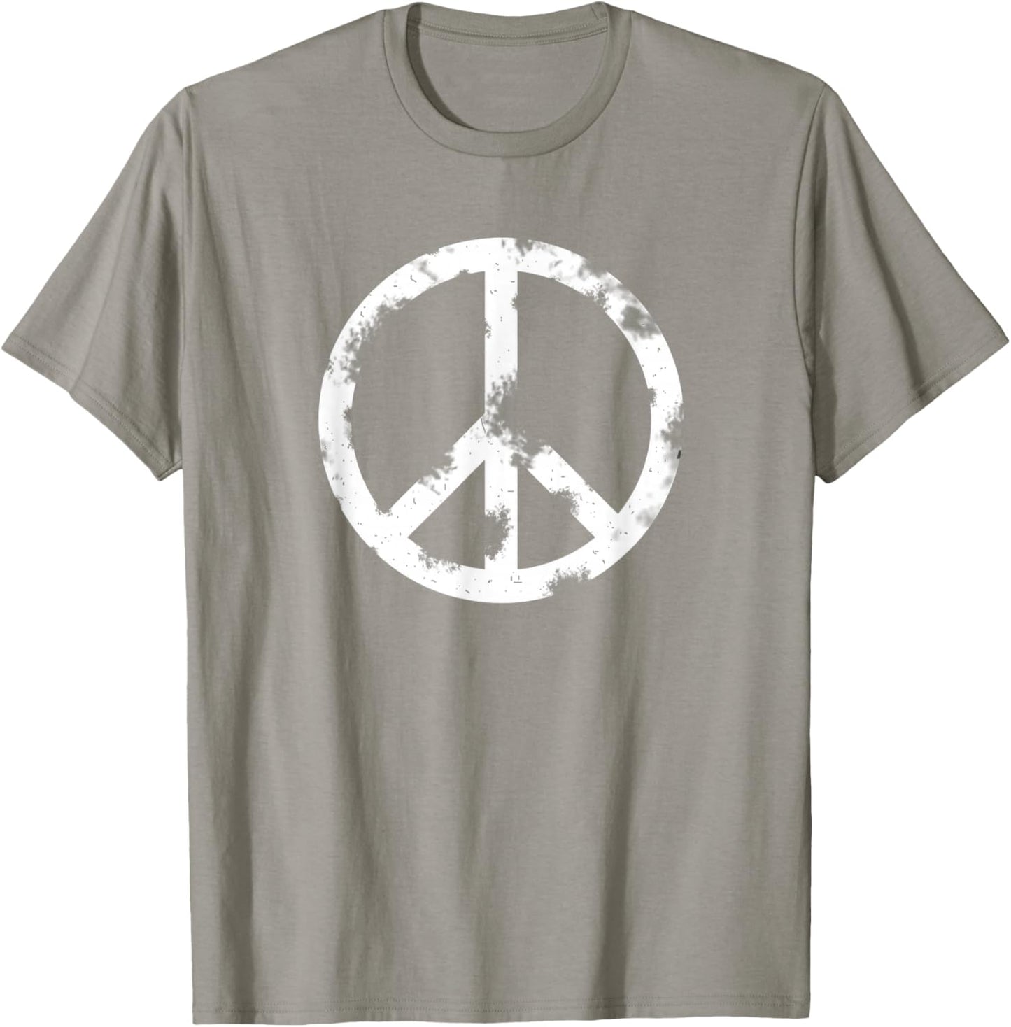 Distressed Hippie Peace Sign Cool Vintage Symbol Men Women T-Shirt - T-Shirt | Sand