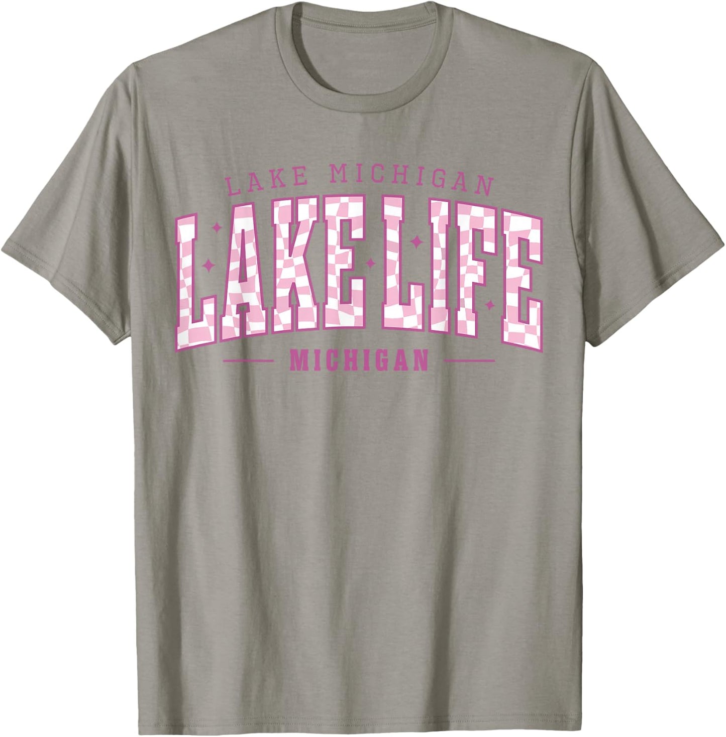 Lake Life Checkerboard Michigan Lake Summer Vacation Babe T-Shirt - T-Shirt | Sand