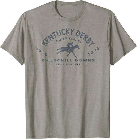 Officially Licensed Kentucky Derby 150th Running Retro Logo T-Shirt - T-Shirt | Sand