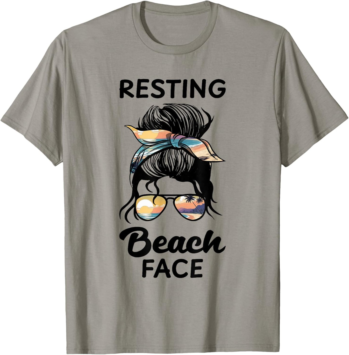 Resting Beach Face Funny Off-Duty Matching Summer Vacation T-Shirt - T-Shirt | Sand