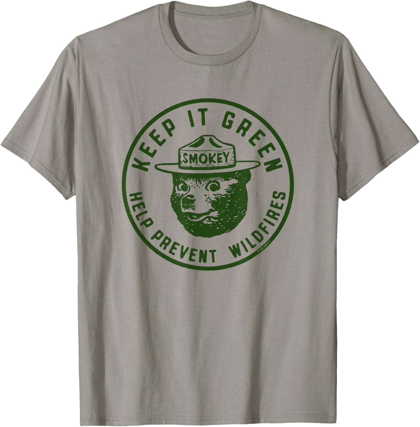 Keep It Green! Help Prevent Wildfires Vintage Smokey Bear T-Shirt - T-Shirt | Sand