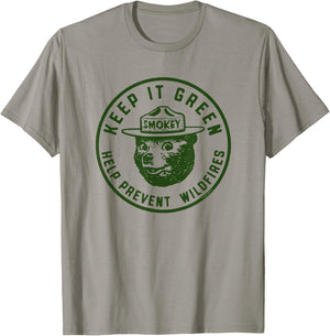 Keep It Green! Help Prevent Wildfires Vintage Smokey Bear T-Shirt - T-Shirt | Sand
