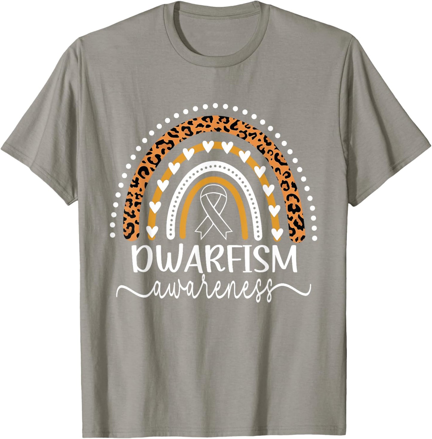 Wear Green Dwarfism Awareness Leopard Rainbow T-Shirt - T-Shirt | Sand