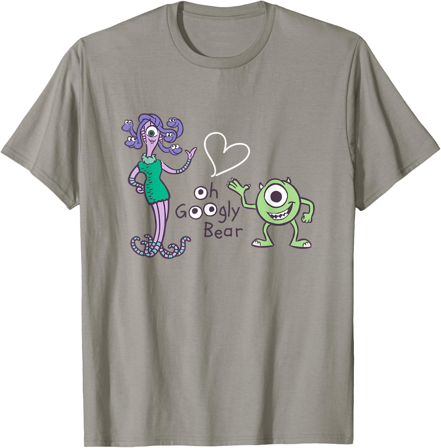Disney Pixar Monsters Inc. Mike Celia Oh Googly Bear Logo T-Shirt - T-Shirt | Sand