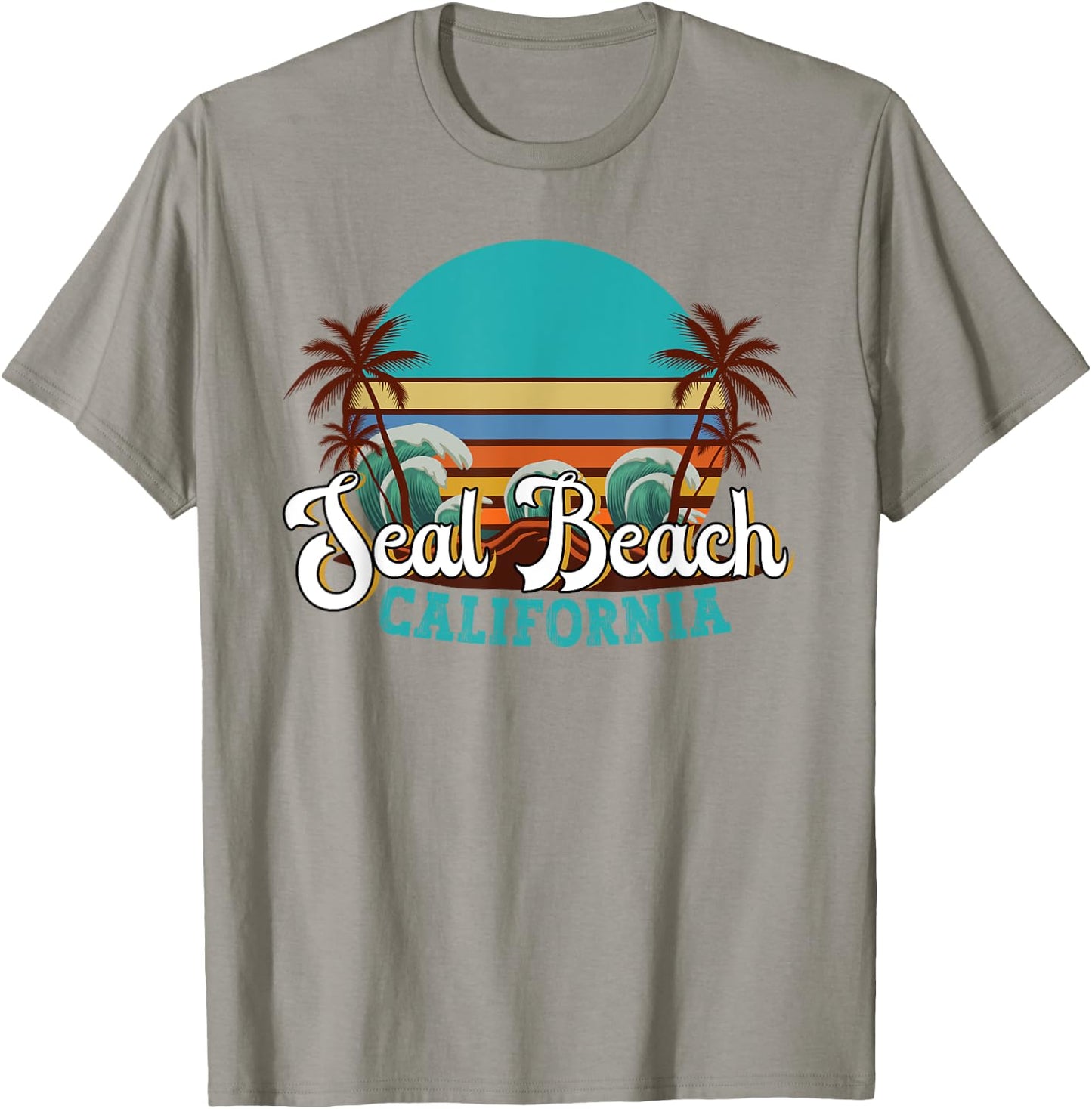 Seal Beach California CA Retro Summer Vacation Souvenir T-Shirt - T-Shirt | Sand