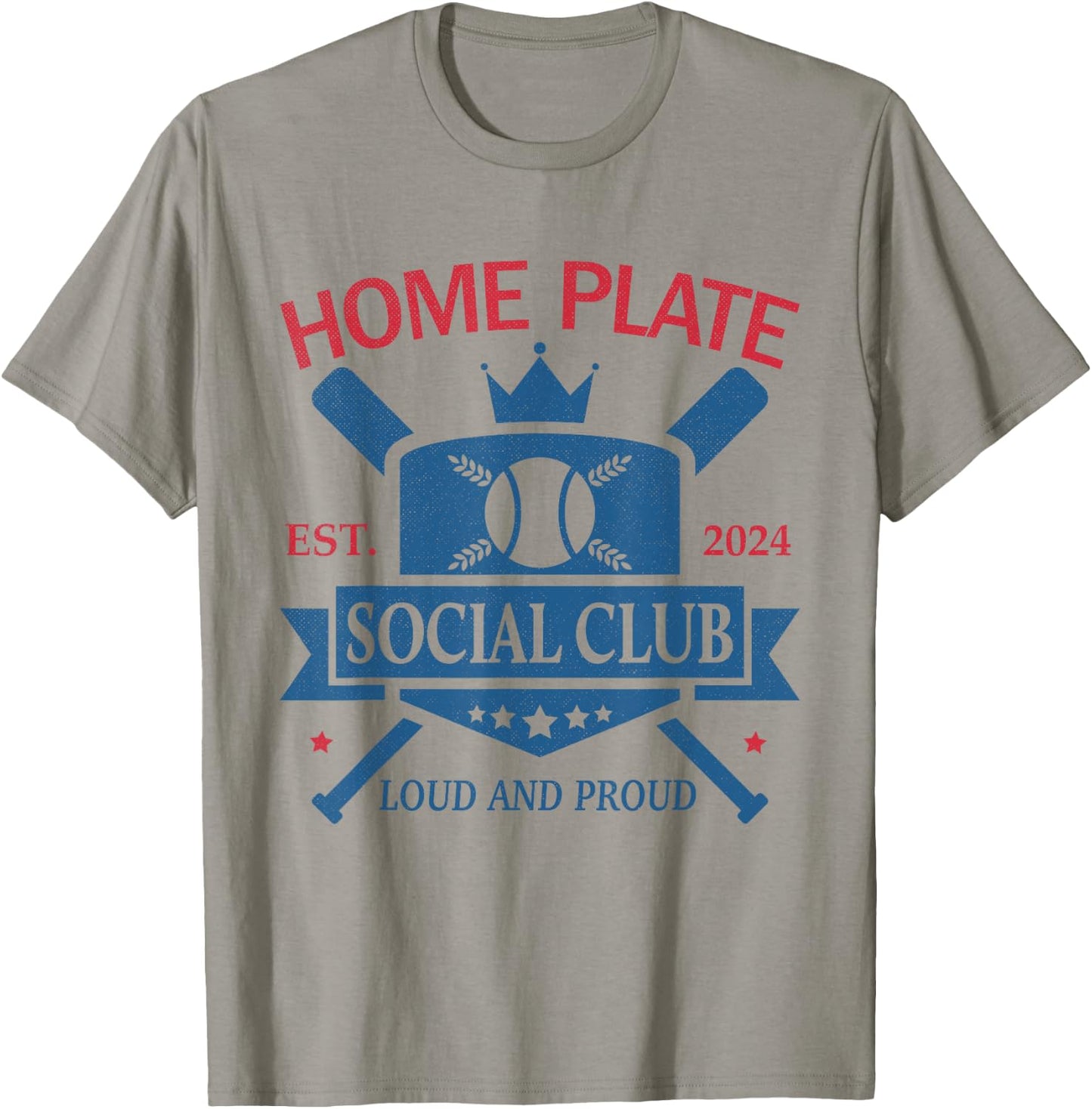 Funny Baseball Home Plate Social Club T-Shirt - T-Shirt | Sand