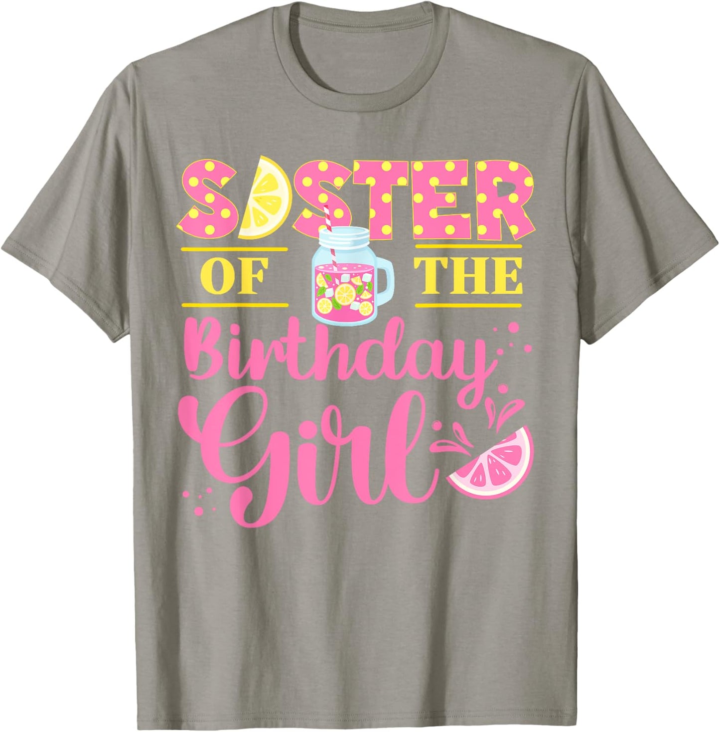 Sister Pink Lemonade Girl Birthday Family Outfit Lemon Party T-Shirt - T-Shirt | Sand