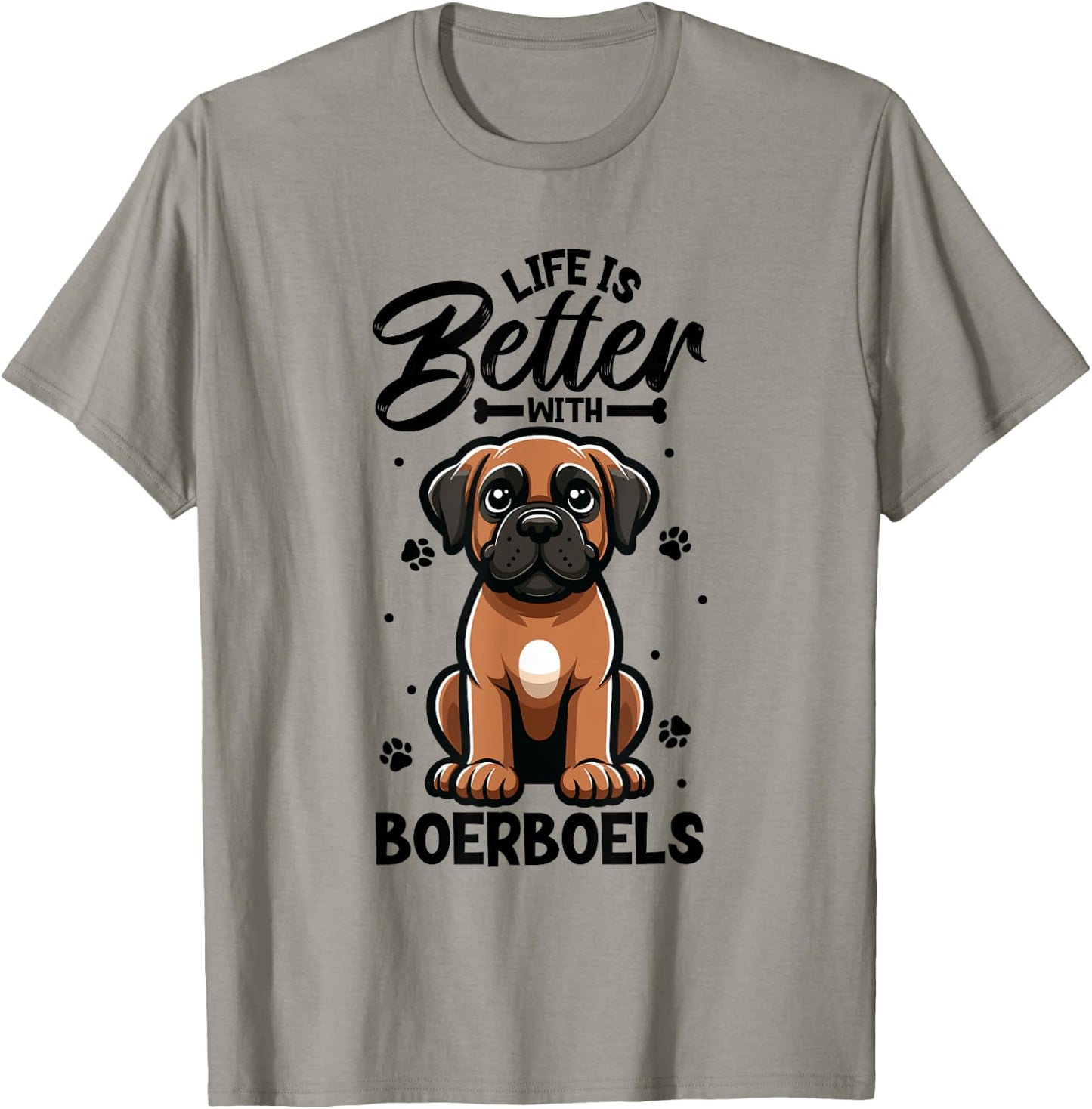 Best life with Boerboel T-Shirt - T-Shirt | Sand