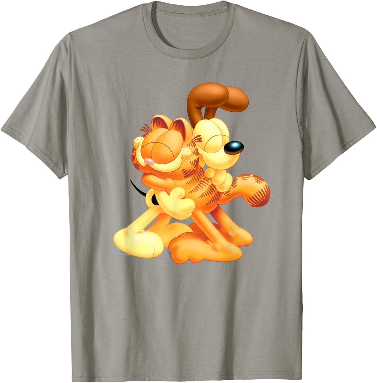 Garfield & Odie 3D Hugging Cute Cartoon Cat and Dog T-Shirt - T-Shirt | Sand