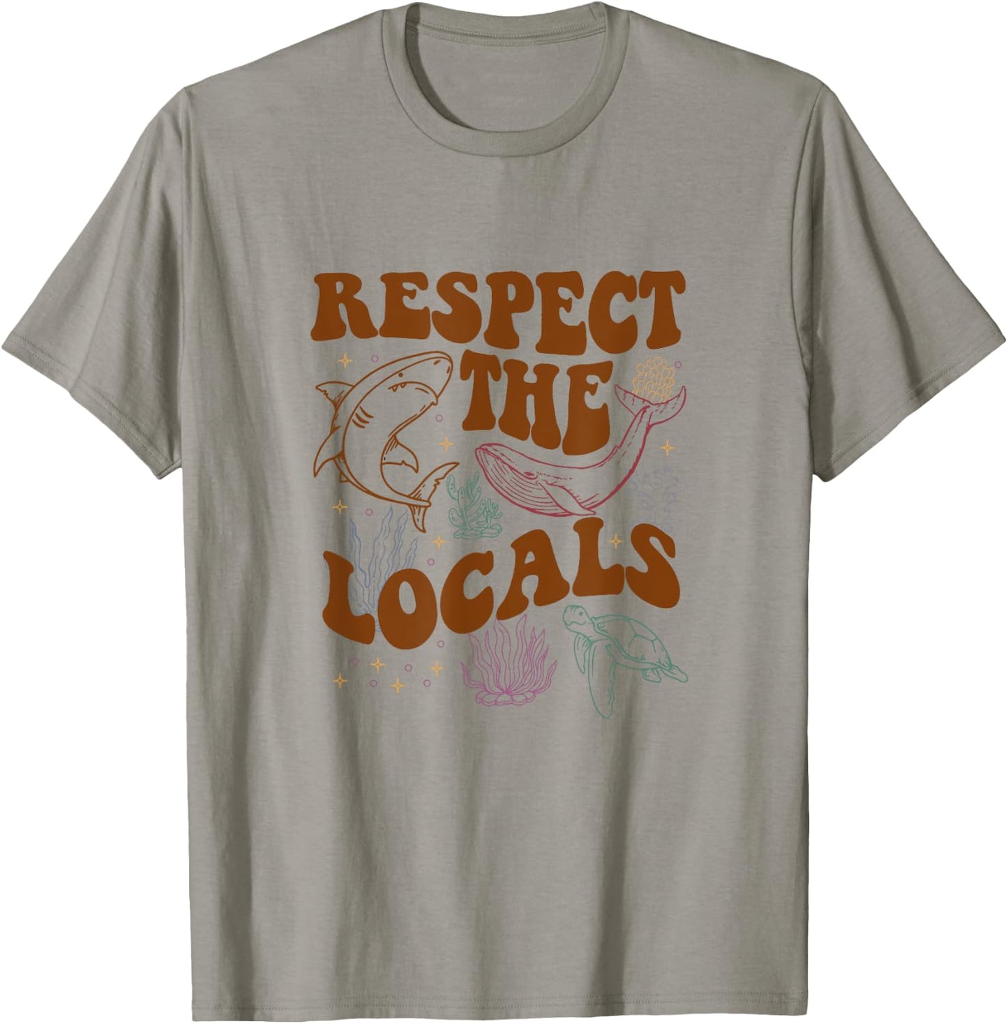 Respect The Locals Protect The Shark Save Our Oceans Retro T-Shirt - T-Shirt | Sand
