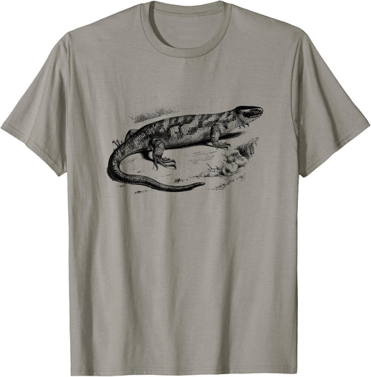 Solomon Island Skink Lizard Vintage Herpetology T-Shirt - T-Shirt | Sand