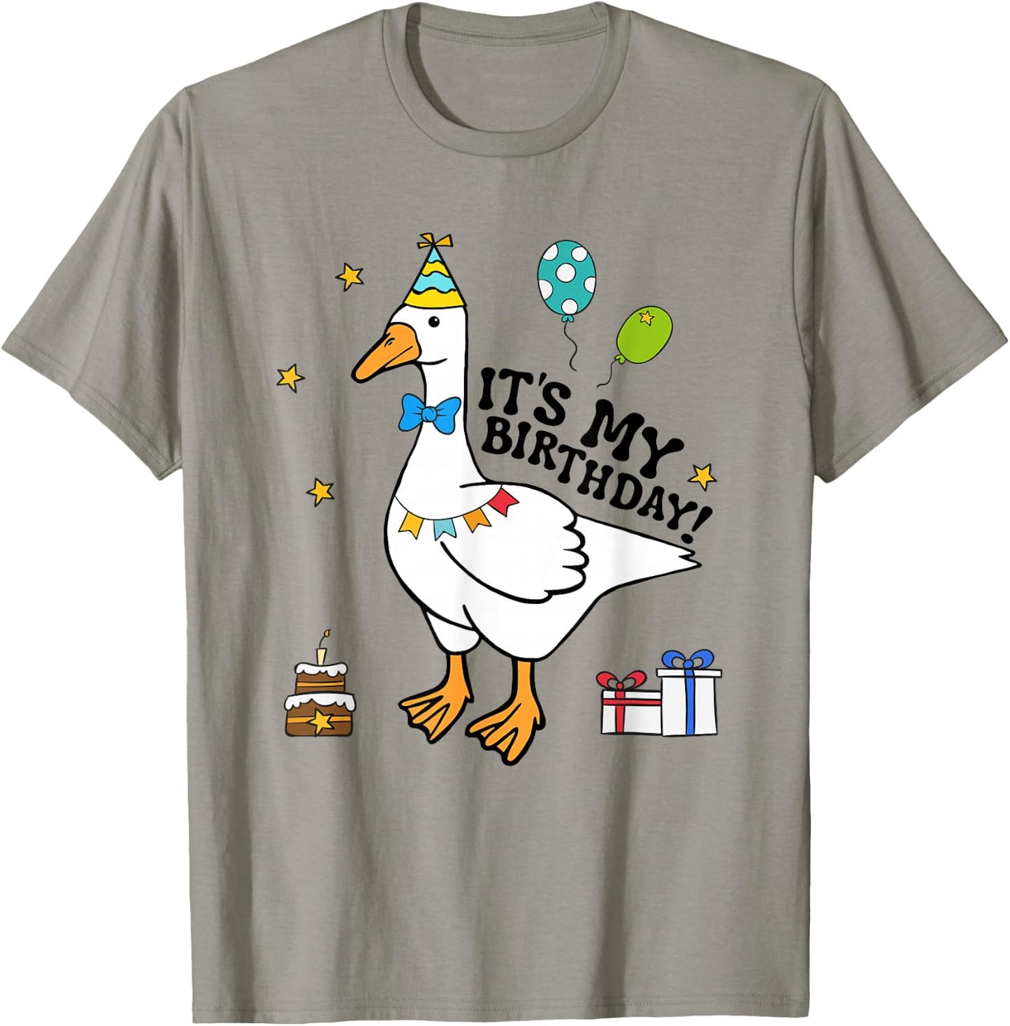 Silly Goose It's My Birthday Birthday Cake Silly Goose Retro T-Shirt - T-Shirt | Sand